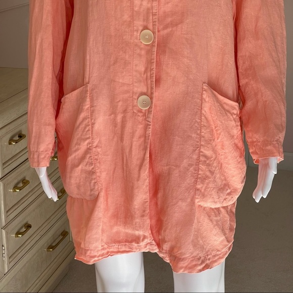 ZARA Linen Oversized  Top Cardigan with Pockets size Small - Picture 6 of 16